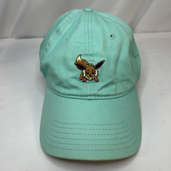 Pokemon Hat Cap Adjustable Teal Eevee TV‎ Show Anime Nintendo Mens Y2K - Picture 1 of 9